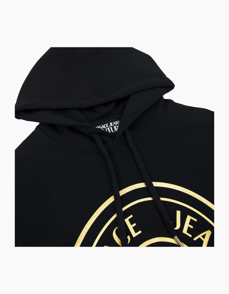 Versace Jeans Couture Vemblem Logo Hoodied Sweatshirt Black/gold
