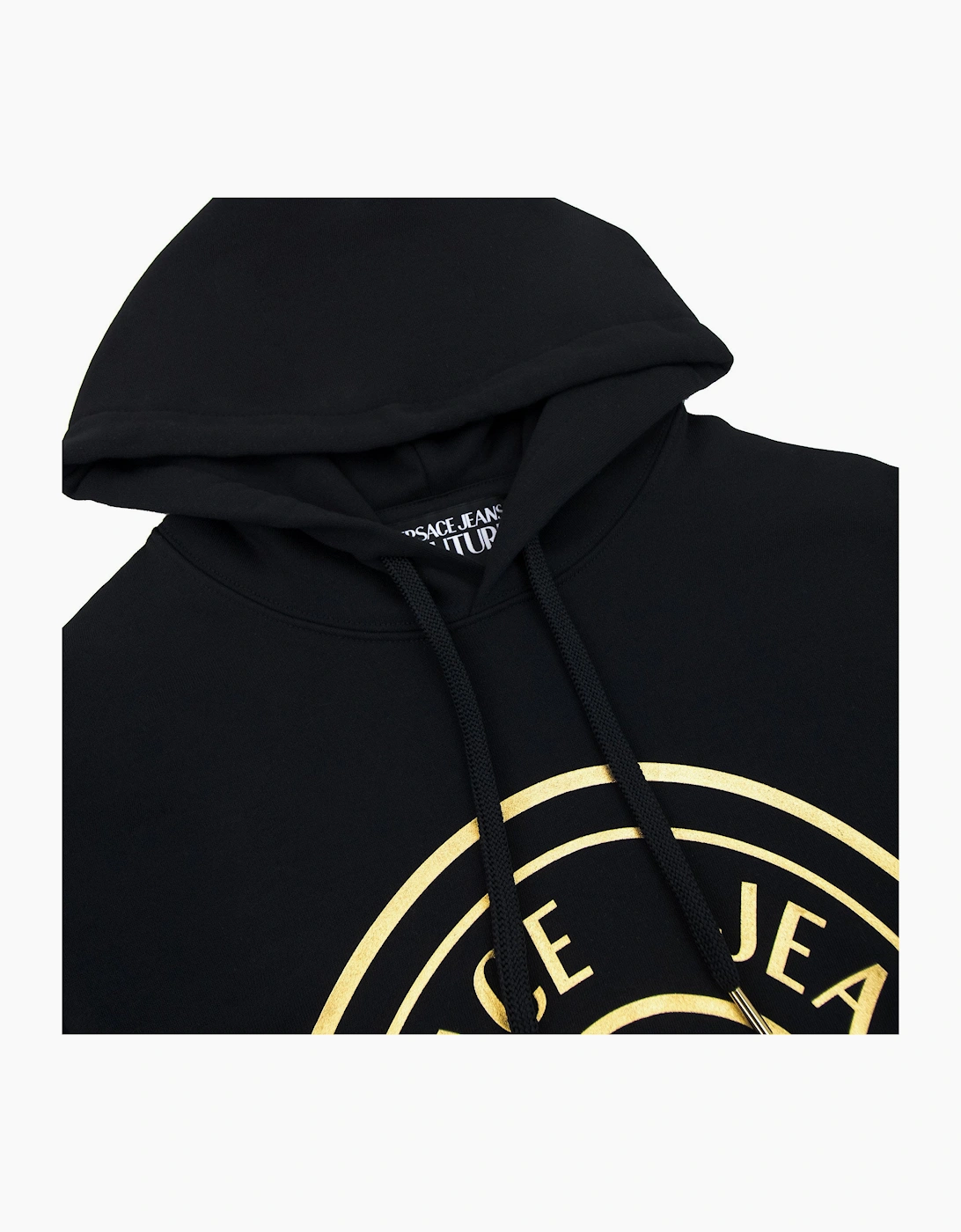 Versace Jeans Couture Vemblem Logo Hoodied Sweatshirt Black/gold