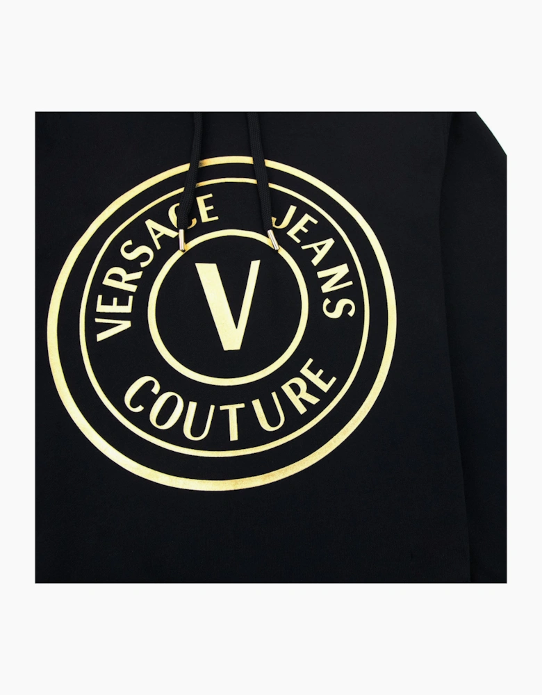 Versace Jeans Couture Vemblem Logo Hoodied Sweatshirt Black/gold