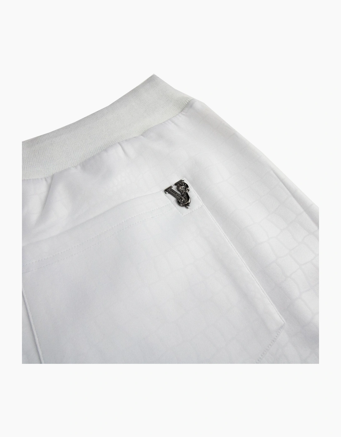 Versace Jeans Neoprene Scuba Metal Logo Shorts White