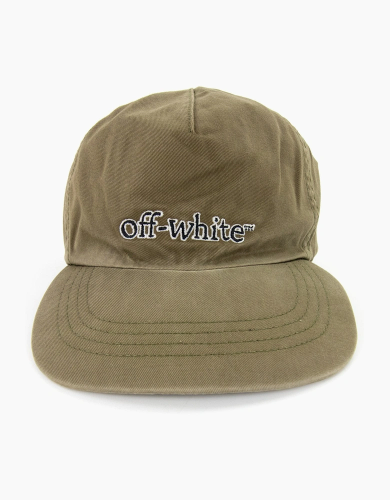 Off White Slanted Logo Baseball Cap Green