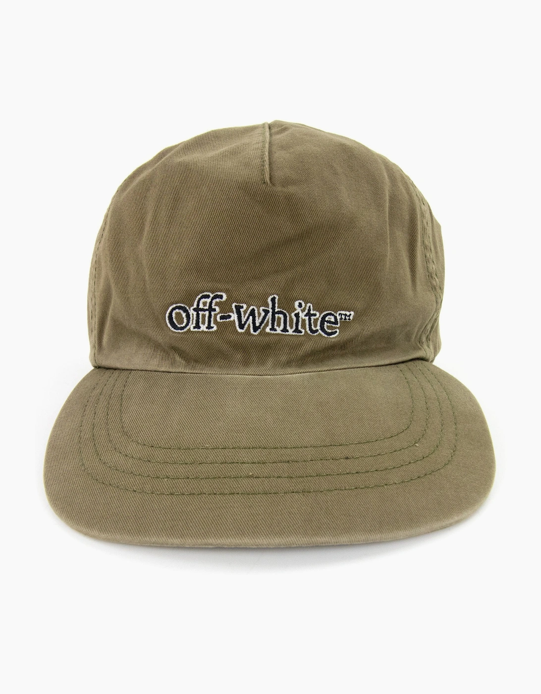 Off White Slanted Logo Baseball Cap Green