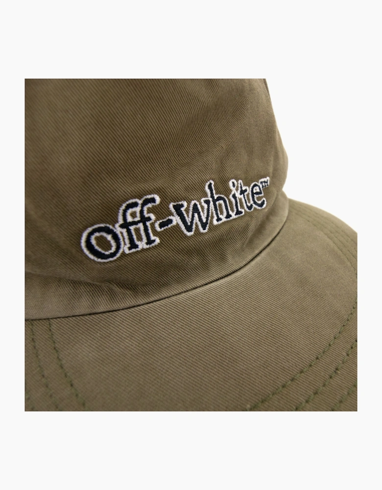 Off White Slanted Logo Baseball Cap Green