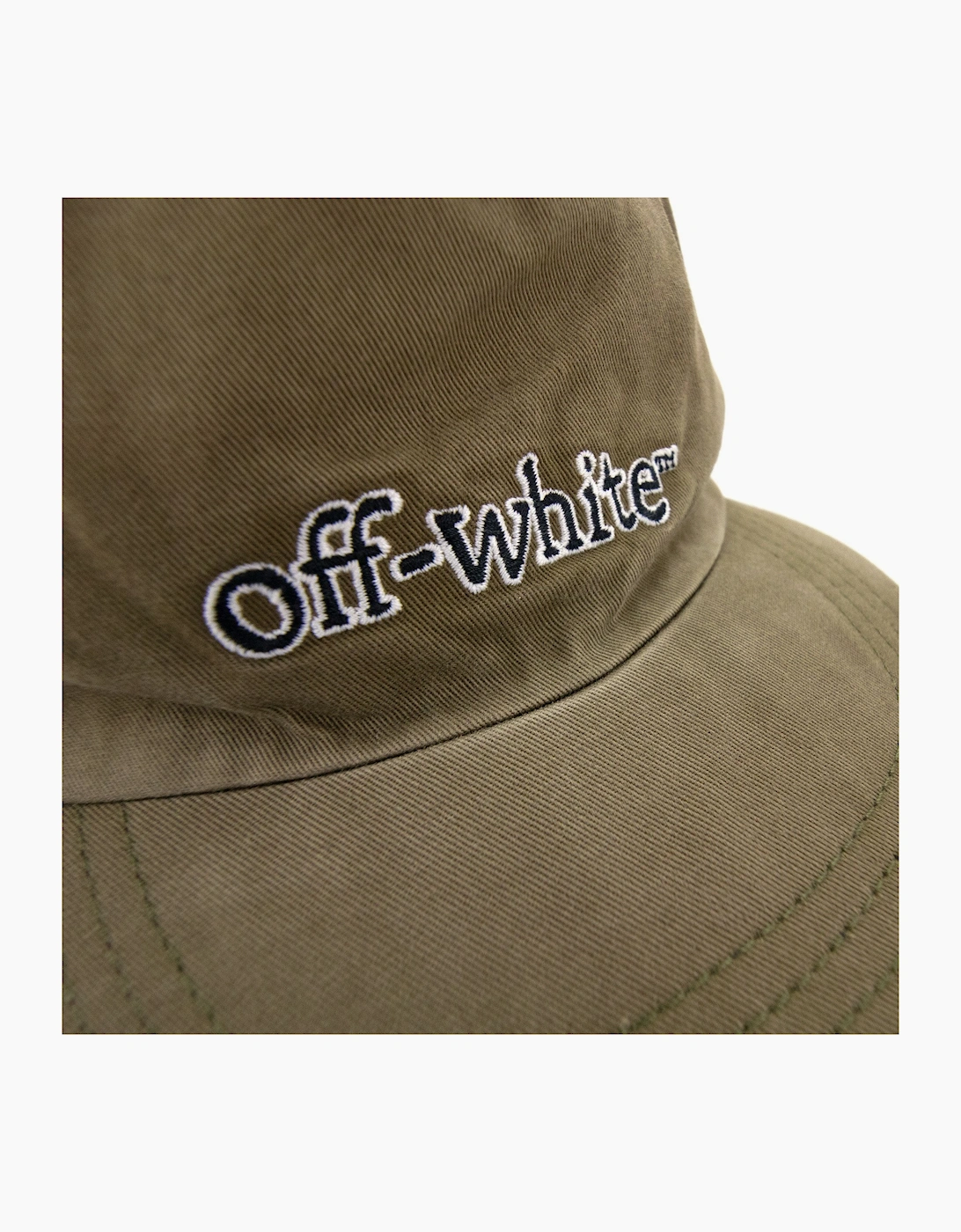 Off White Slanted Logo Baseball Cap Green
