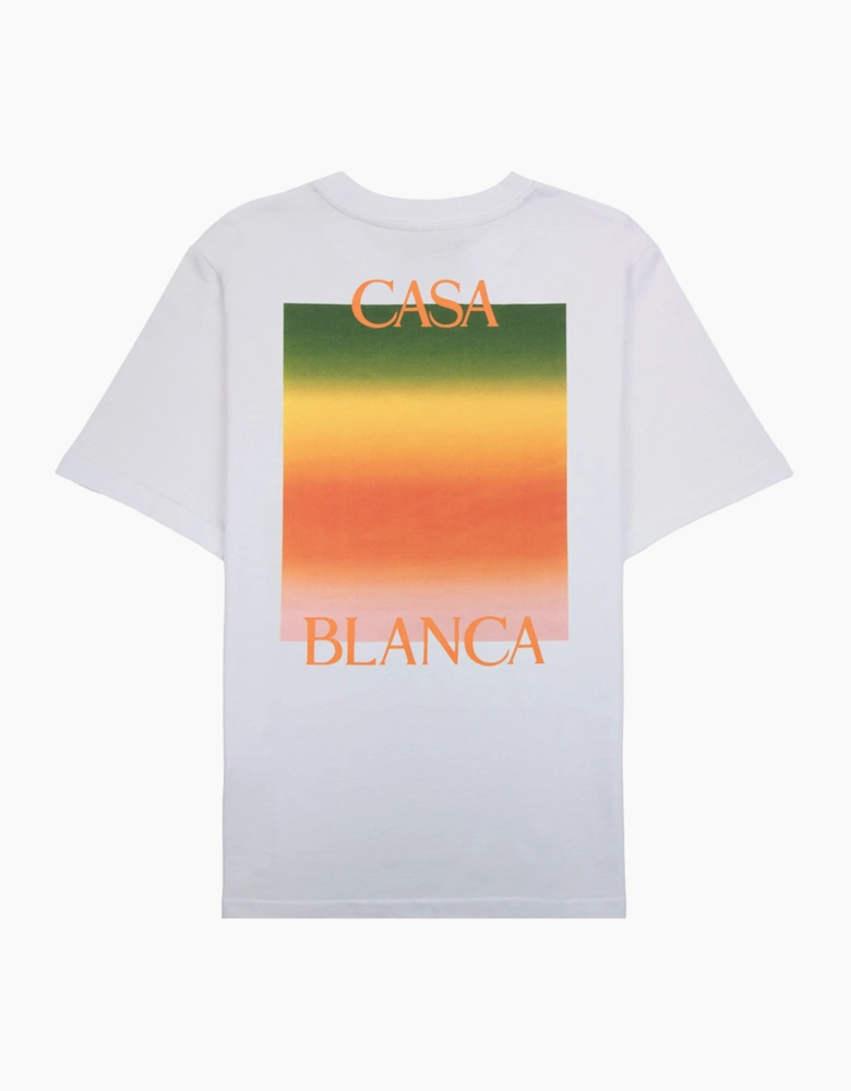 Casablanca Gradient Square Logo Printed T Shirt White 001