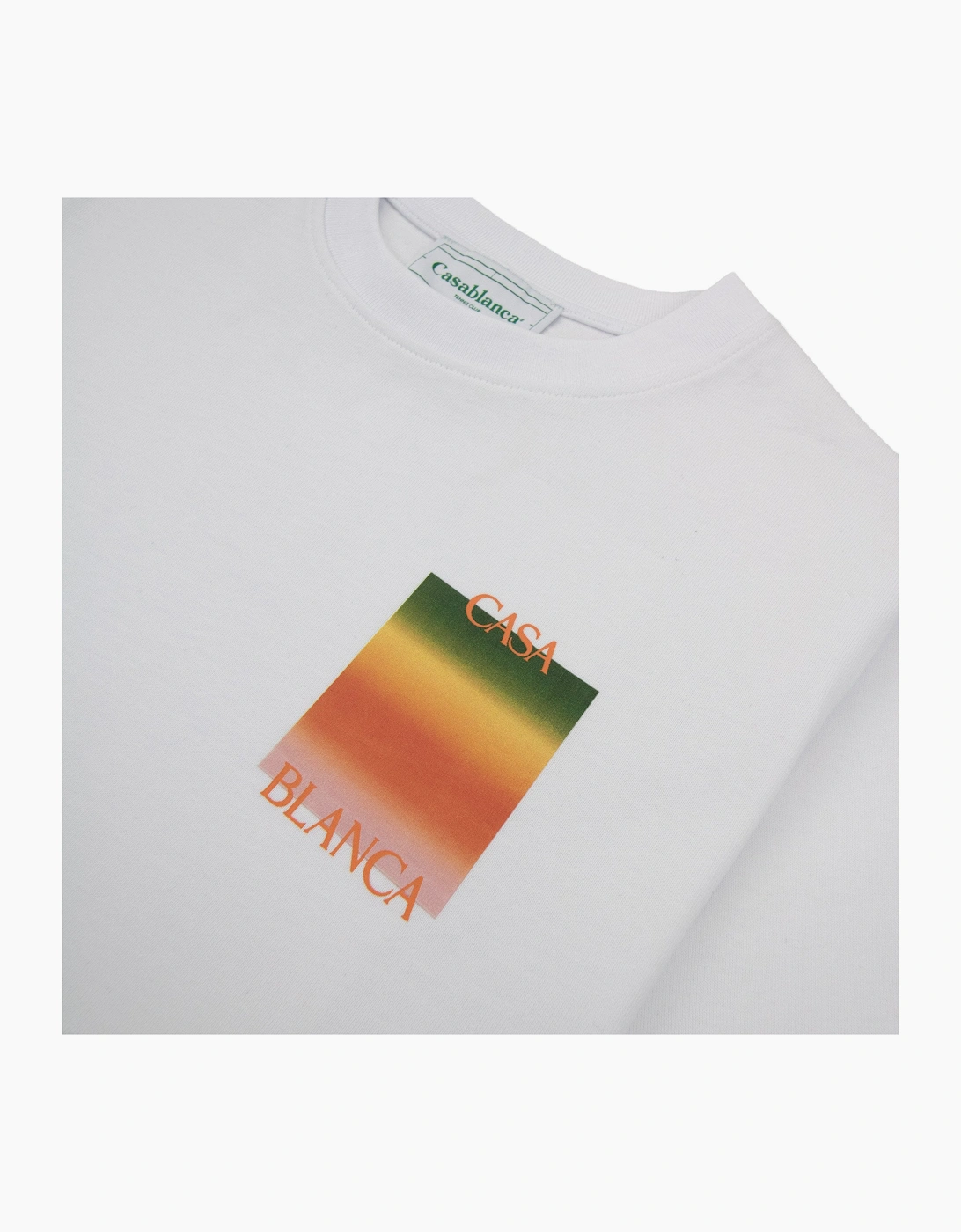 Casablanca Gradient Square Logo Printed T Shirt White 001