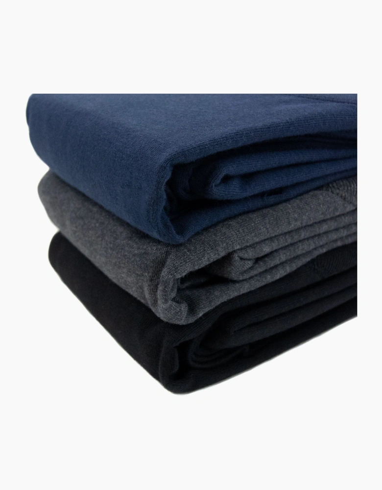 Hugo Boss 3pack Embroidered Logo T Shirt Blk Grey Navy