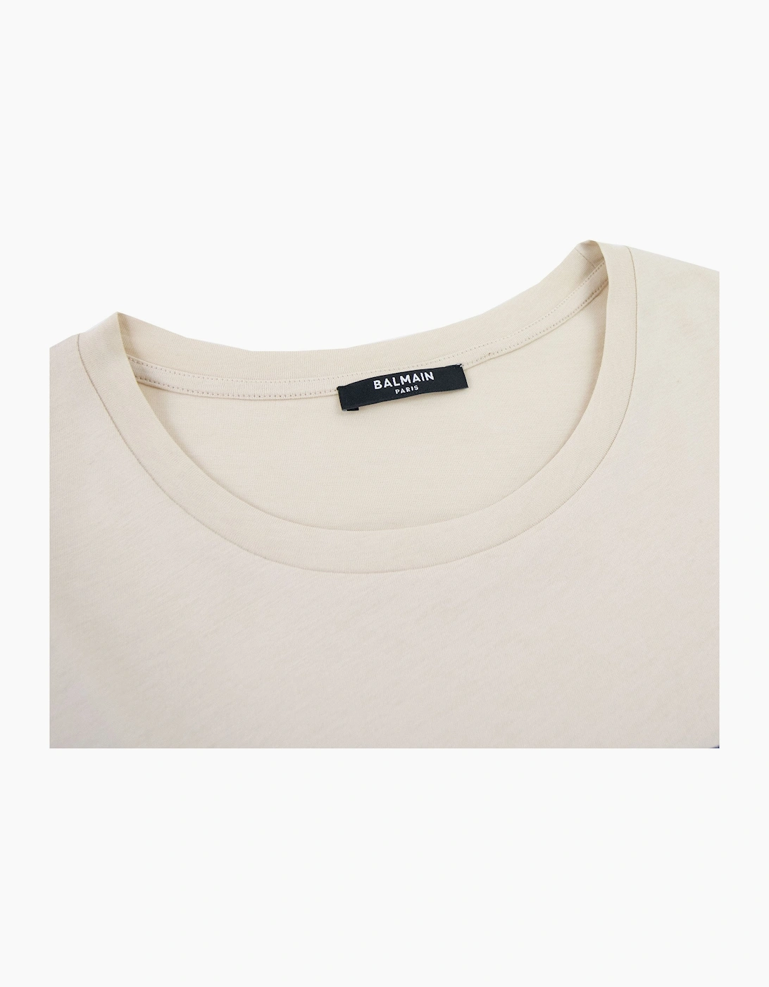 Balmain Logo Black Print T Shirt Ivory Gfe