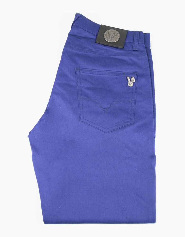 Versace Jeans Pocket Tiger Gabardine Reg Fit Jean Blue