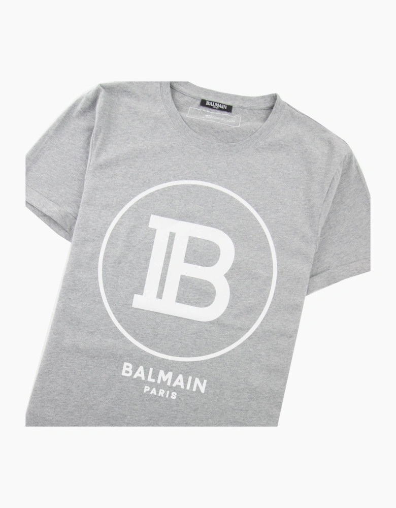 Balmain Printed Balmain Paris Logo T-Shirt Grey
