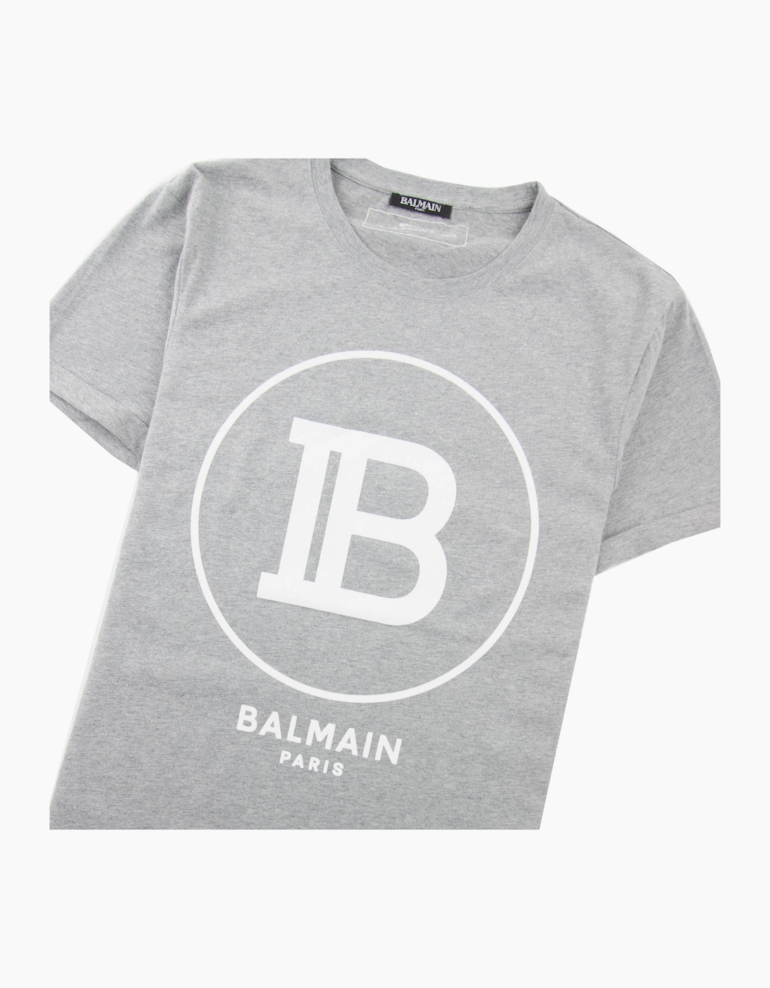 Balmain Printed Balmain Paris Logo T-Shirt Grey