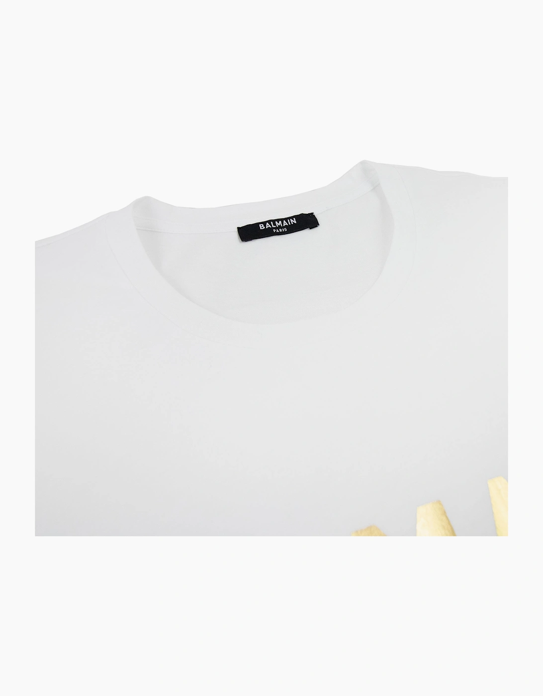 Balmain Metallic Logo Tshirt White Gad