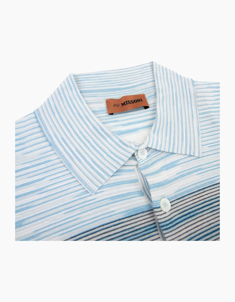 Missoni Degrade Striped S/s Polo Sky Multi S7294