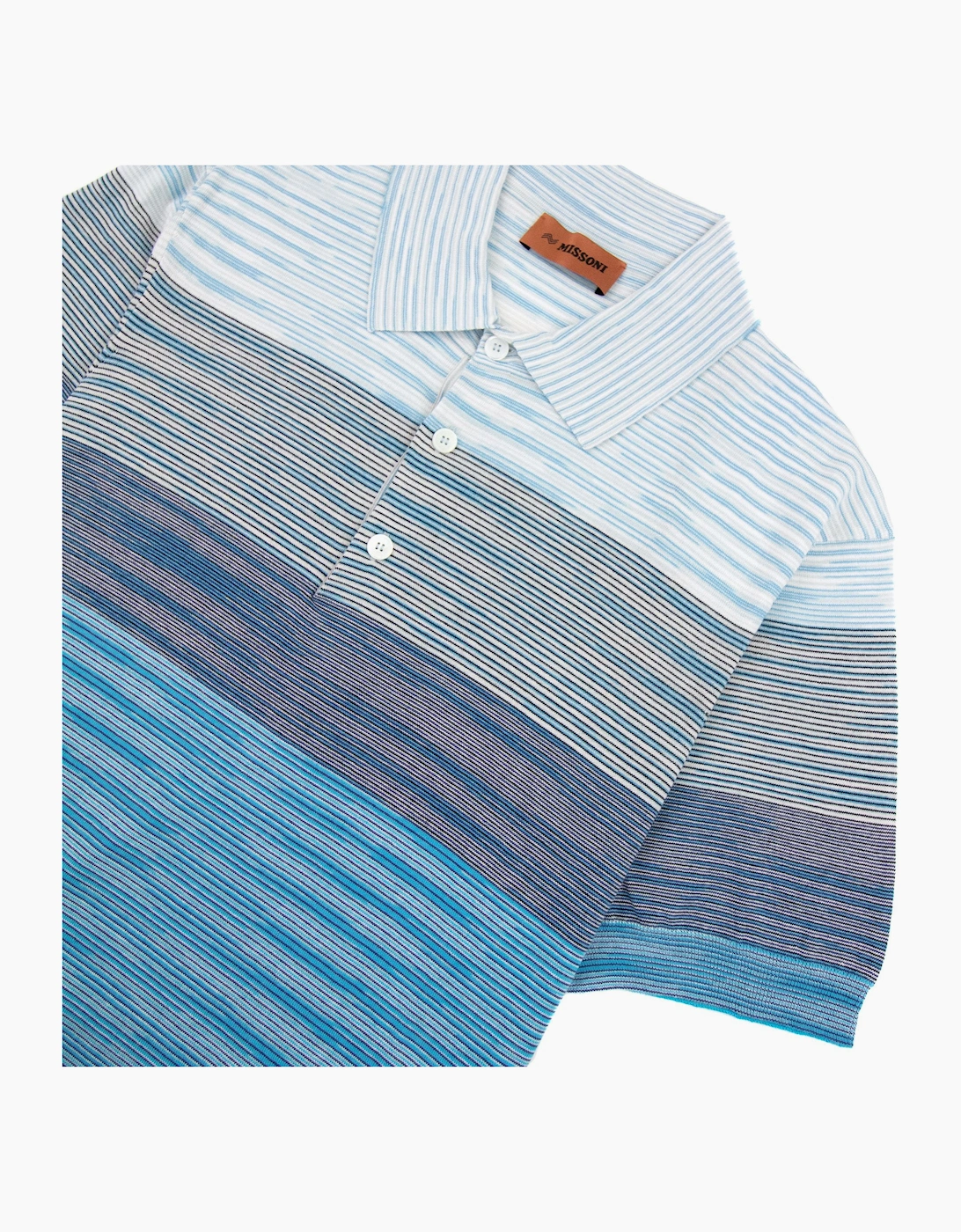 Missoni Degrade Striped S/s Polo Sky Multi S7294