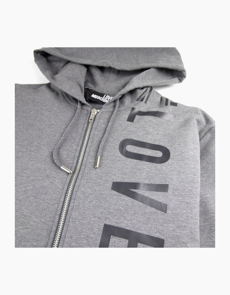 Love Moschino Side Logo Zip Up Hoody Dark Grey