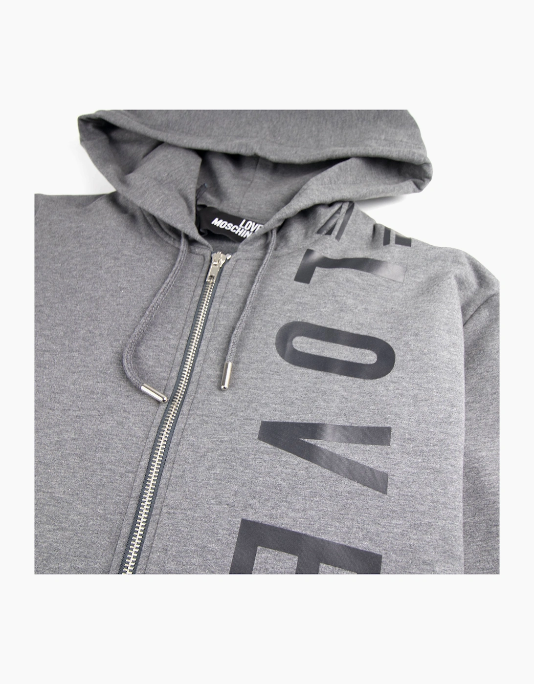 Love Moschino Side Logo Zip Up Hoody Dark Grey