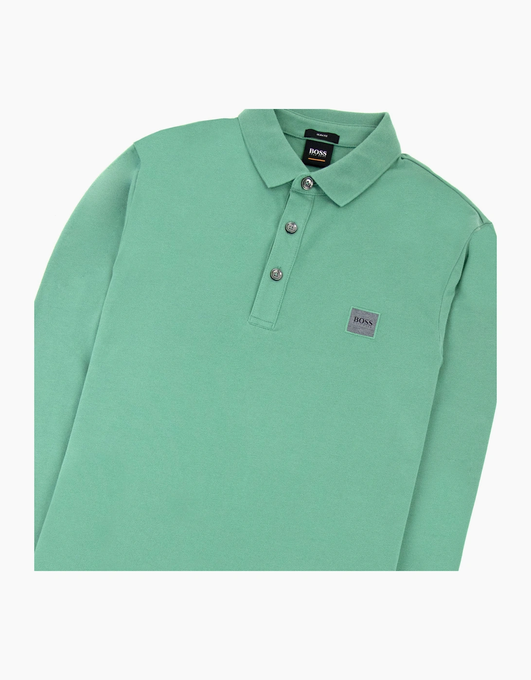 Hugo Boss Passerby L/s Patch Logo Polo Green