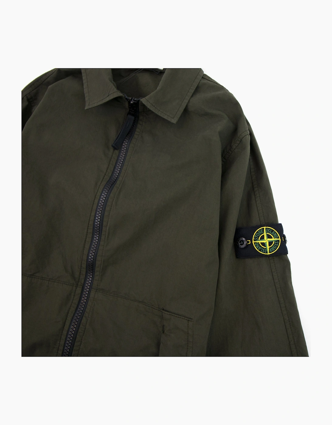 Stone Island Junior Brushed Canvas Overshirt Khaki V0054