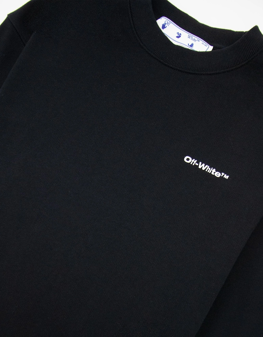 Off White Wave Outline Diag Slim Crewneck Black