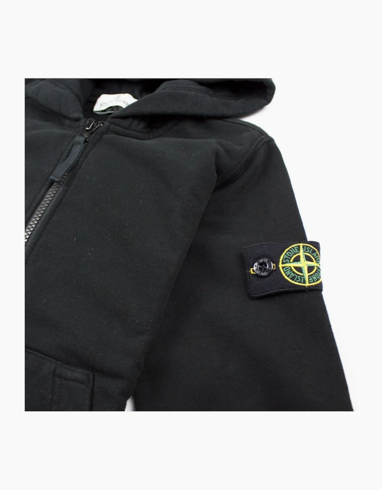 Stone Island Junior Zip Up Hoody Black