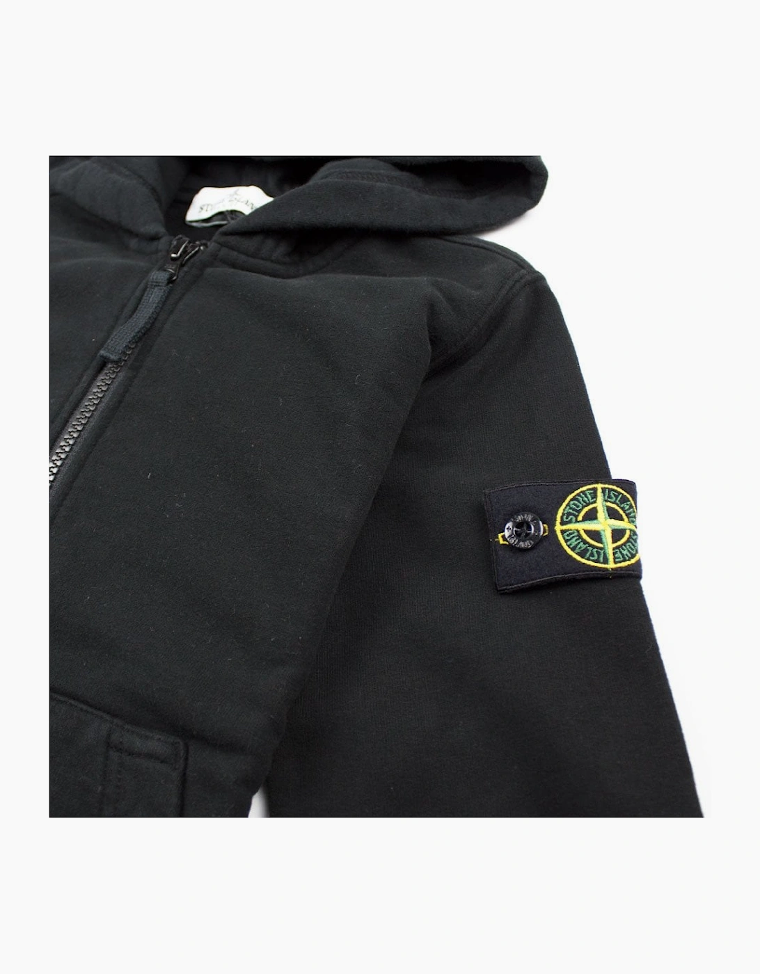Stone Island Junior Zip Up Hoody Black
