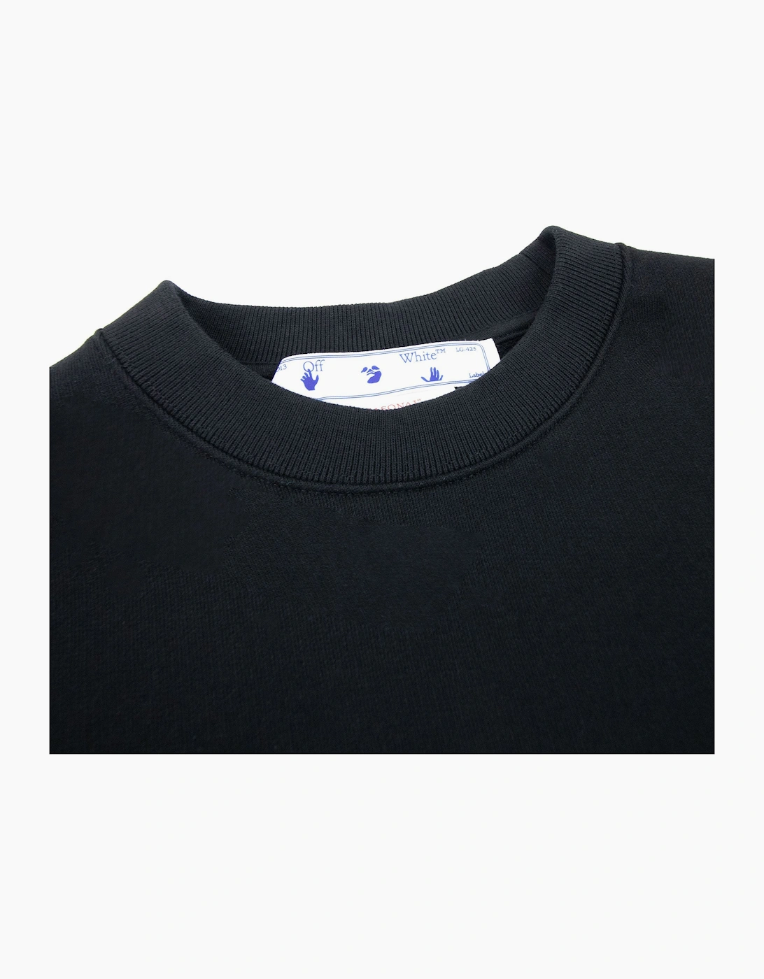 Off White Wave Outline Diag Slim Crewneck Black