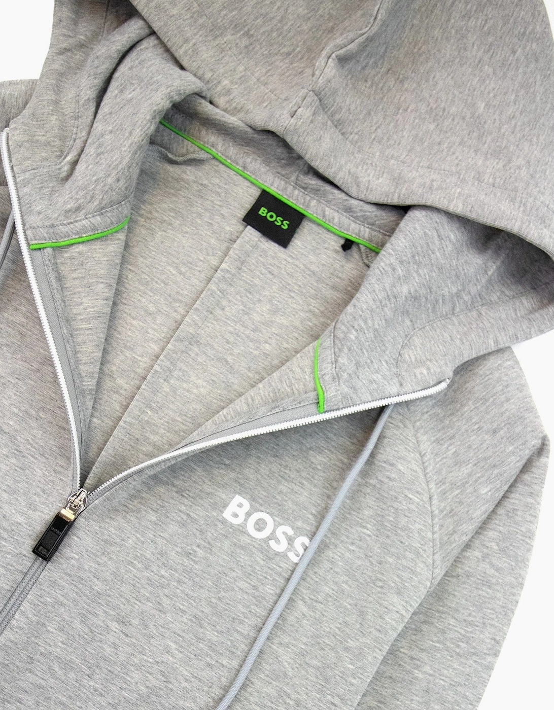 Hugo Boss Saggy 1 Embroidered Logo Zip Up Hoodie Grey 059