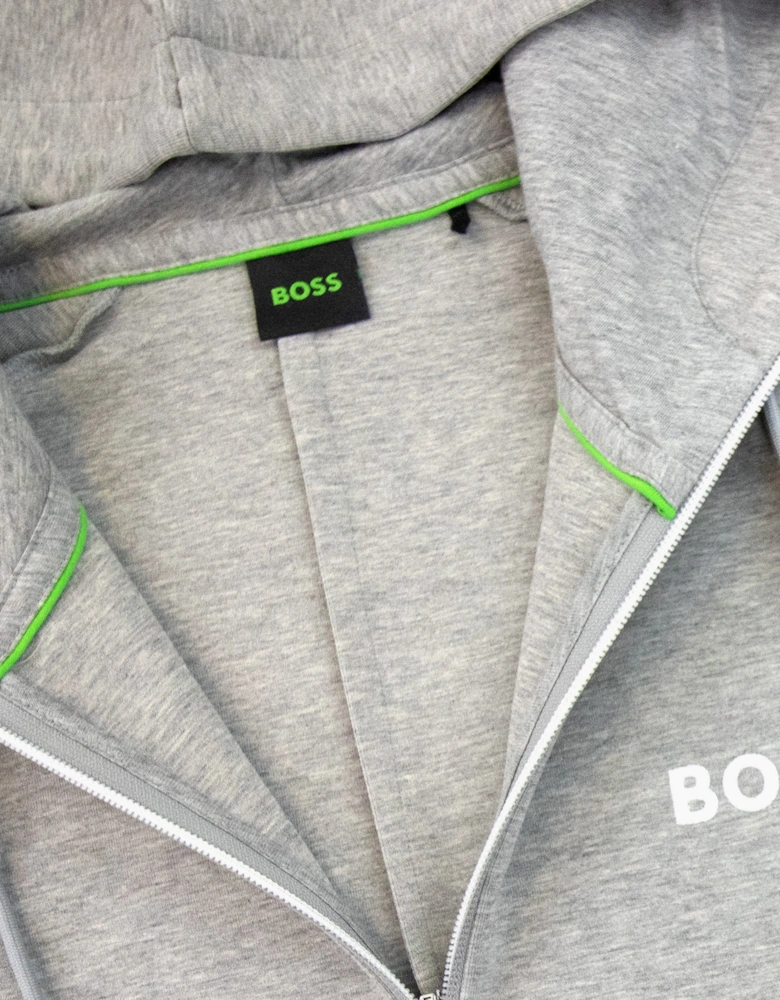 Hugo Boss Saggy 1 Embroidered Logo Zip Up Hoodie Grey 059