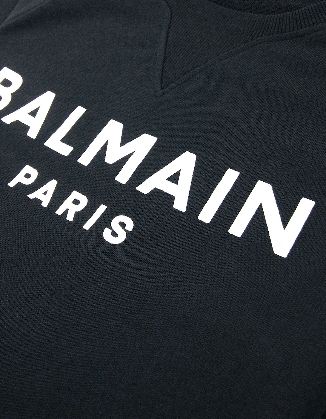 Balmain Foil Logo Sweatshirt Black/Silver Foil Logo