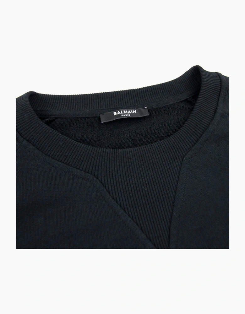 Balmain Foil Logo Sweatshirt Black/Silver Foil Logo
