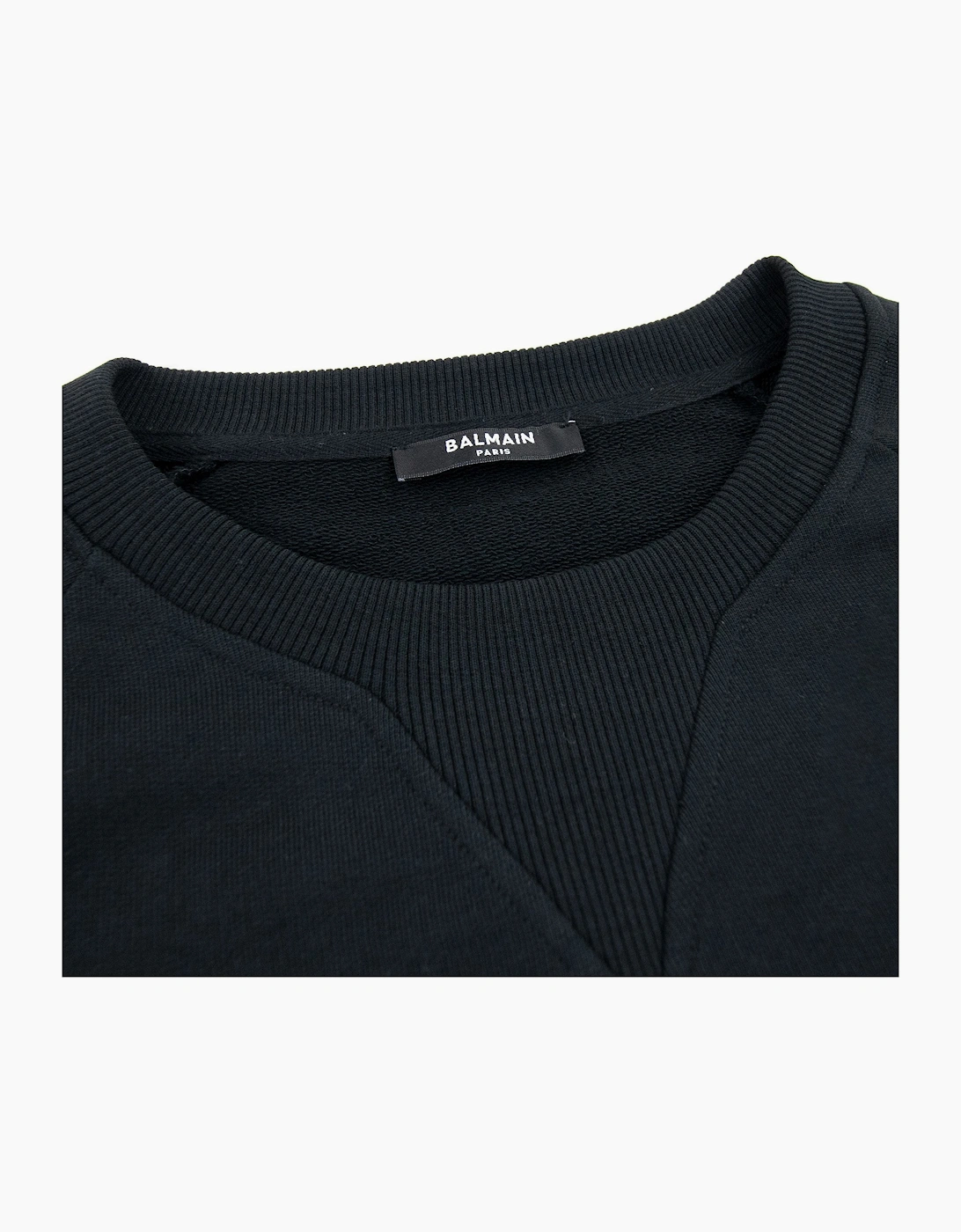 Balmain Foil Logo Sweatshirt Black/Silver Foil Logo