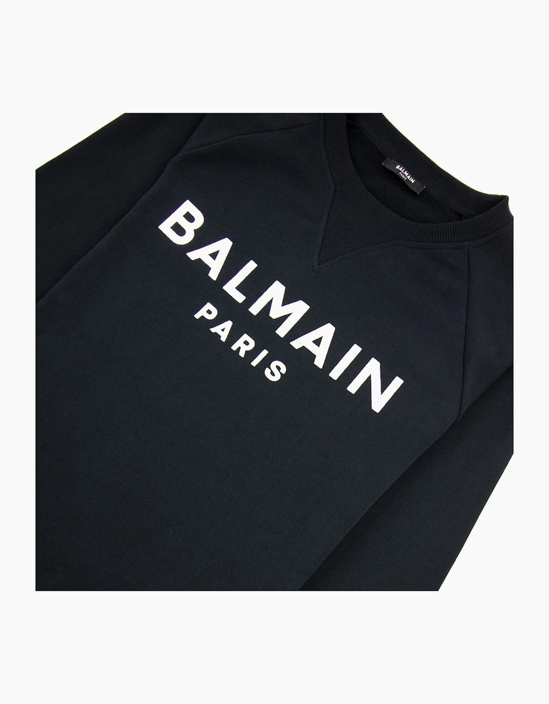 Balmain Foil Logo Sweatshirt Black/Silver Foil Logo