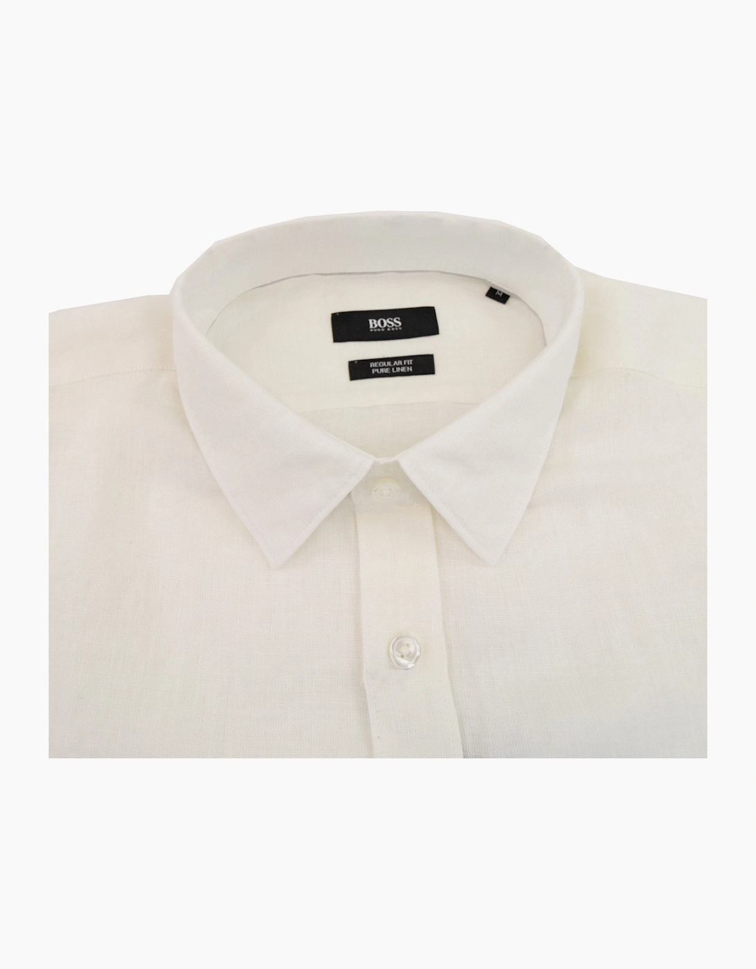 Hugo Boss Luka Short Sleeve Pur Linen Shirt White