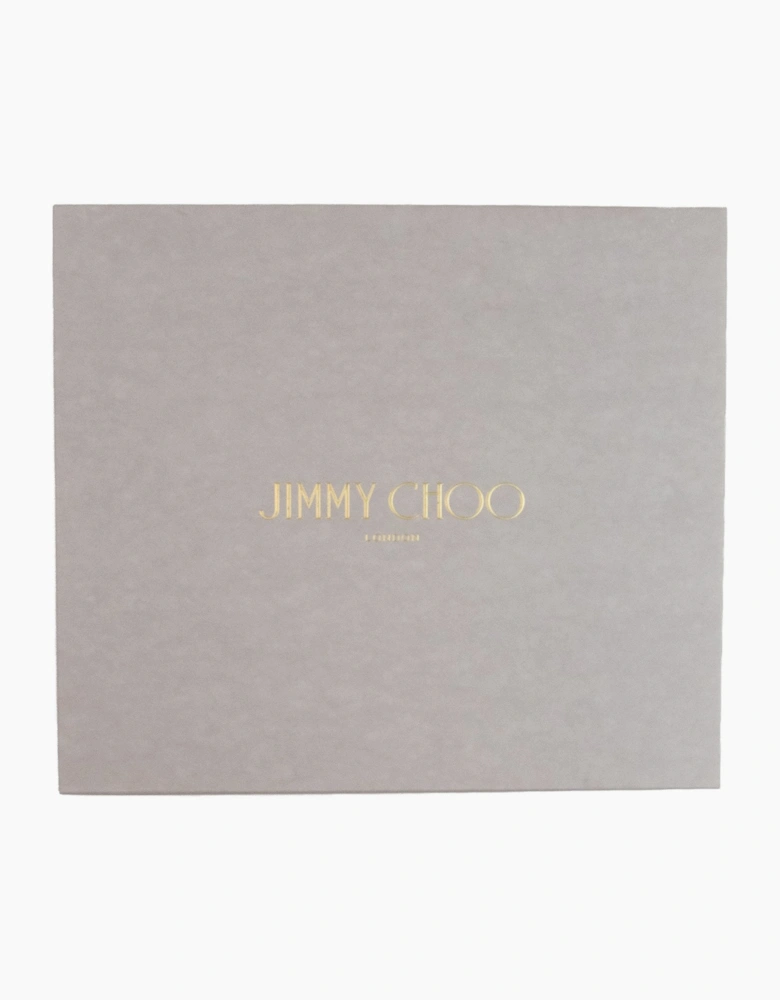 Jimmy Choo Claudette 100 Shimmer Leather Sandals Nude