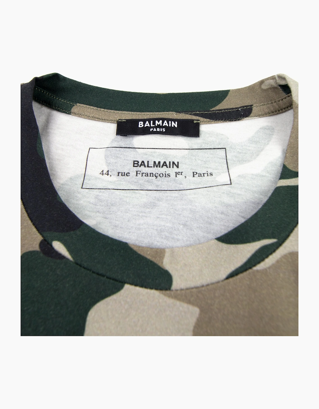 Balmain Logo Cotton T-shirt Camo