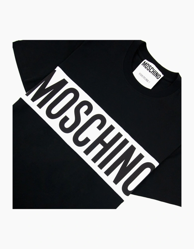 Moschino Couture Block Logo Print T Shirt Black 2555