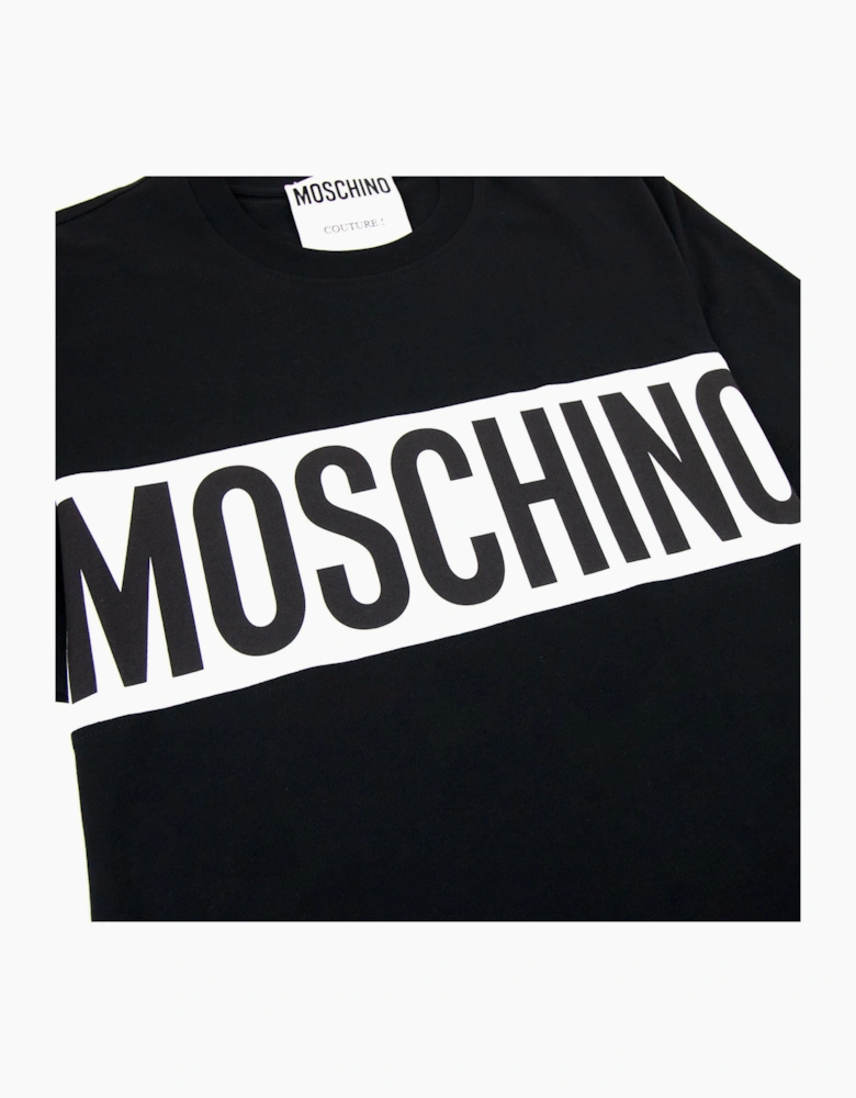 Moschino Couture Block Logo Print T Shirt Black 2555