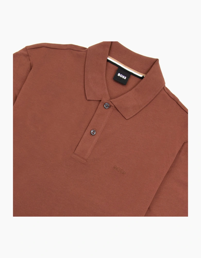 Hugo Boss Pallas Embroidered Logo S/s Polo Brown 211