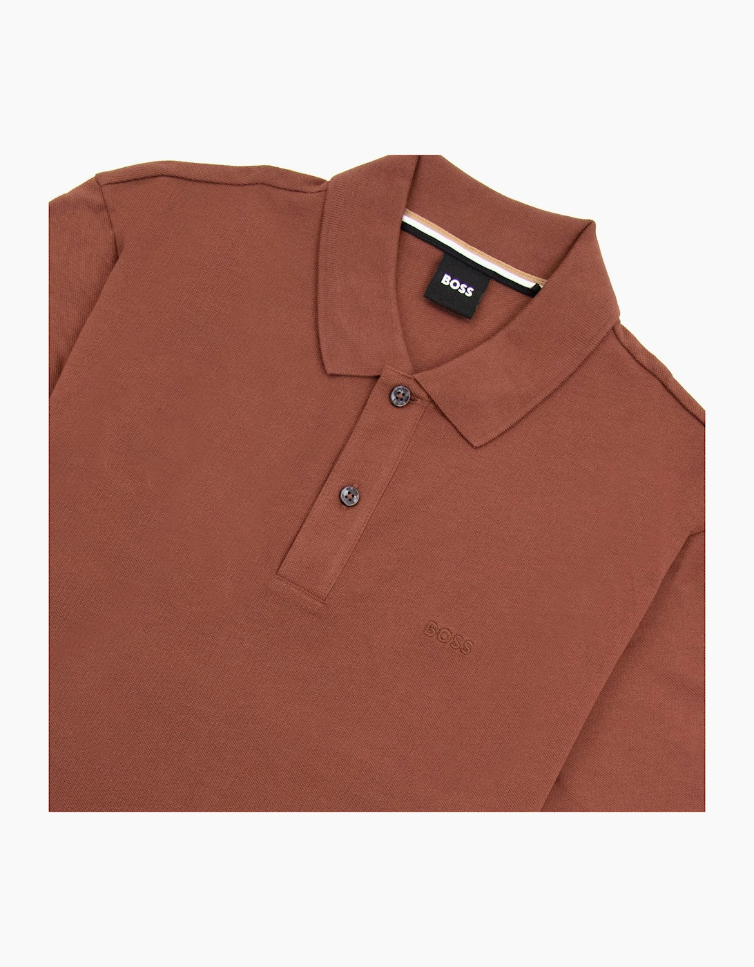 Hugo Boss Pallas Embroidered Logo S/s Polo Brown 211