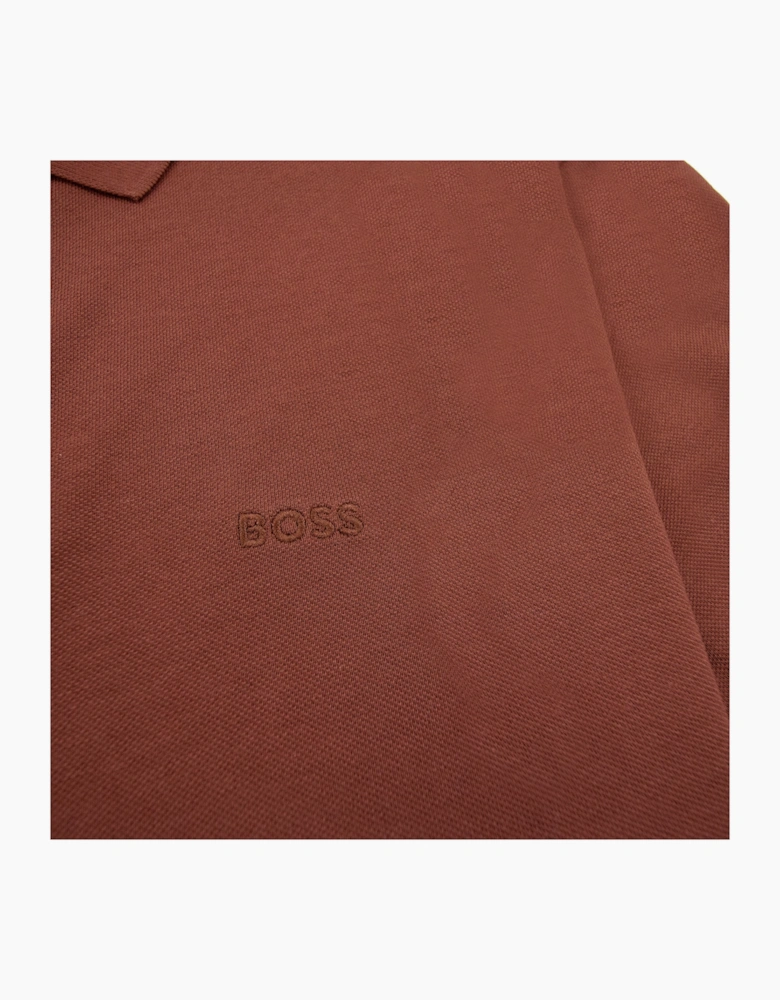 Hugo Boss Pallas Embroidered Logo S/s Polo Brown 211