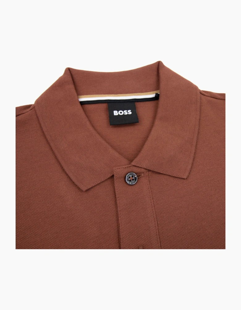 Hugo Boss Pallas Embroidered Logo S/s Polo Brown 211