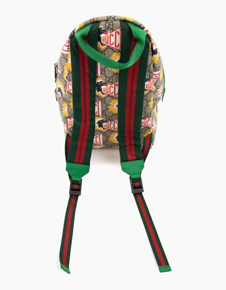 Gucci Junior Tiger Print Logo Backpack Multi