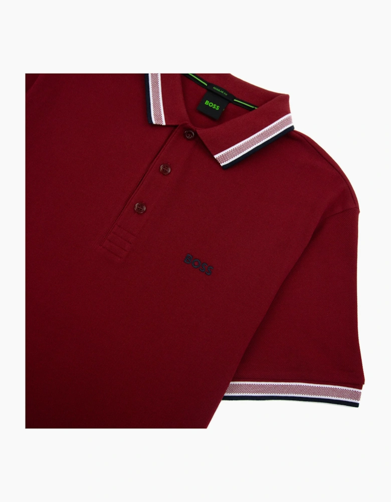 Hugo Boss Paddy Embroidered Logo Polo Burgundy 607