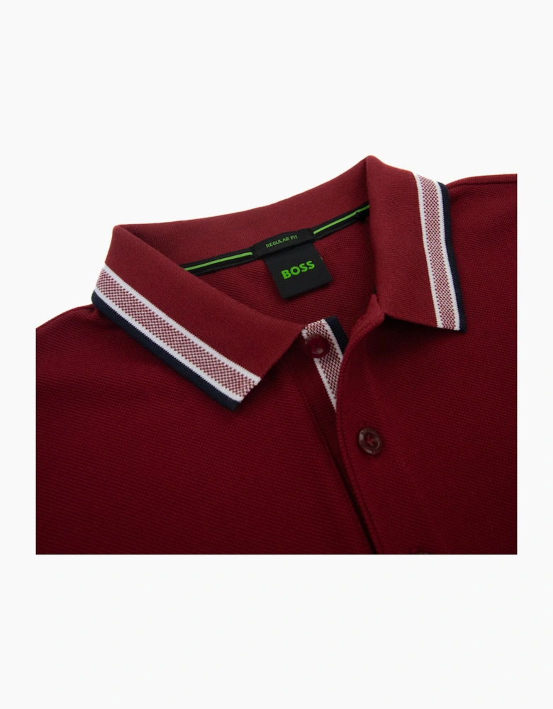 Hugo Boss Paddy Embroidered Logo Polo Burgundy 607