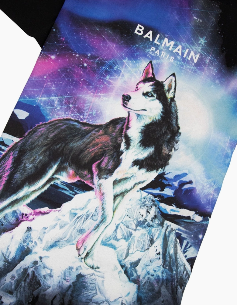 Balmain Oversized Lone Wolf T-Shirt Black