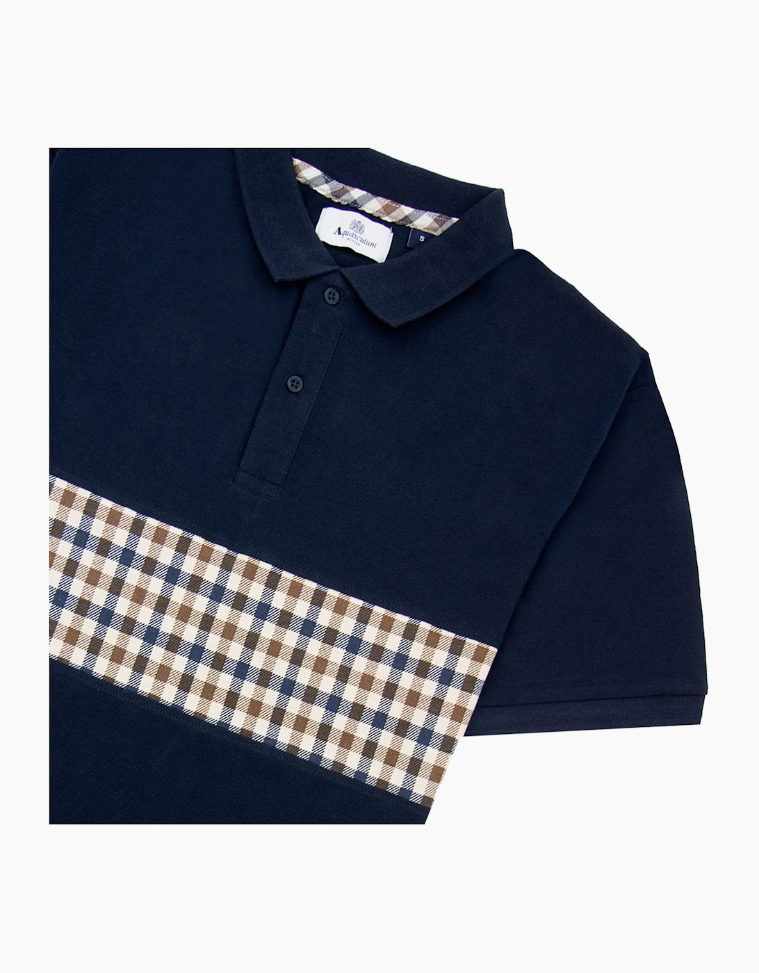 Aquascutum Iconic Insert Polo Navy 11