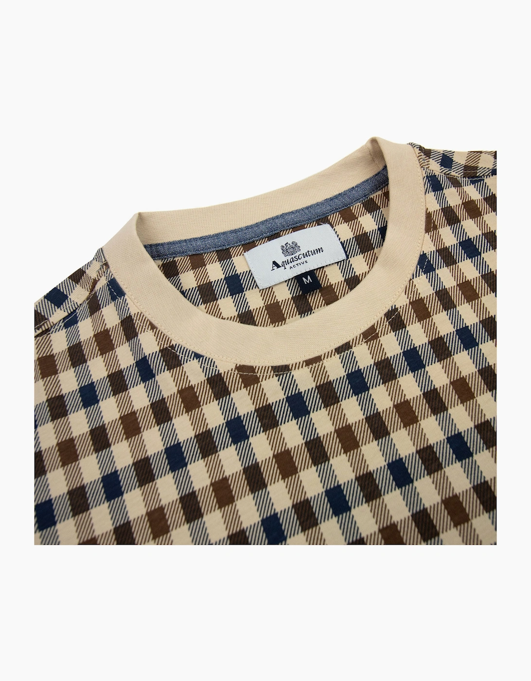 Aquascutum Active Club Check T Shirt Beige 03