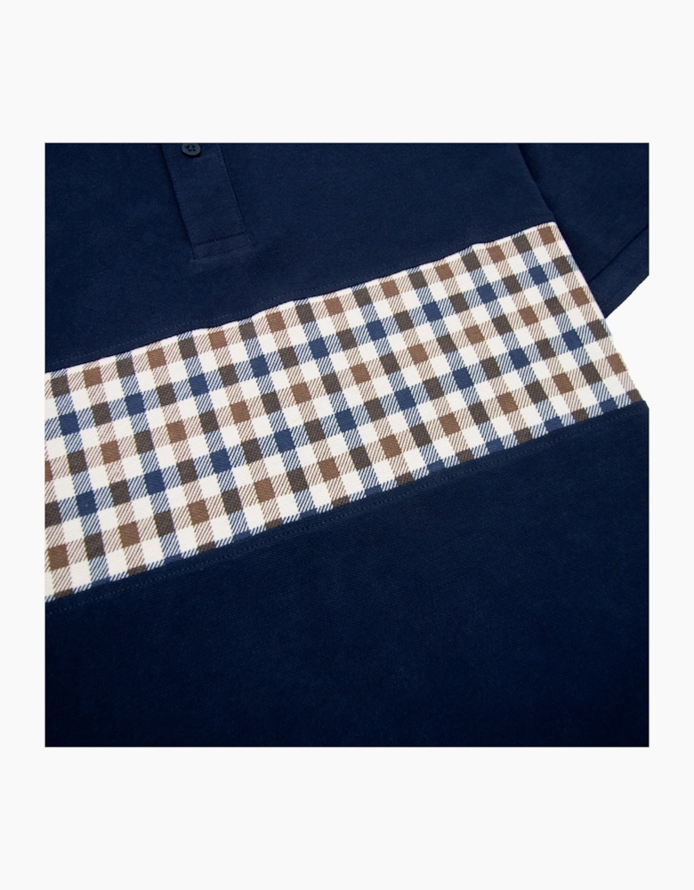 Aquascutum Iconic Insert Polo Navy 11