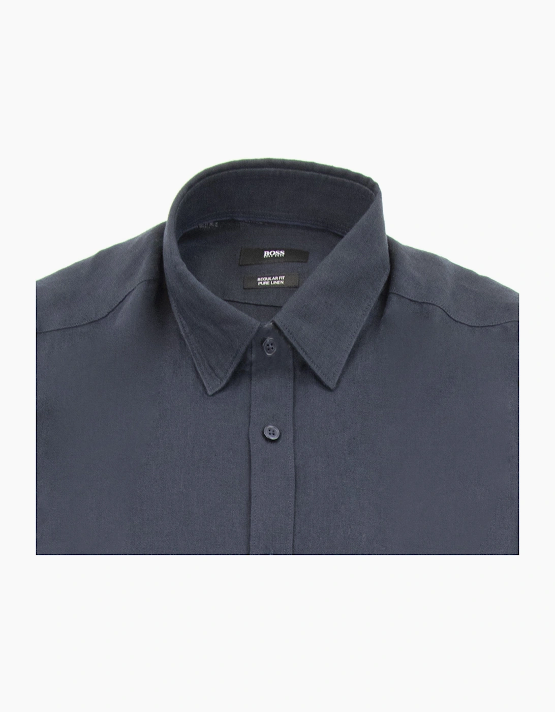 Hugo Boss Luka Short Sleeve Pur Linen Shirt Navy