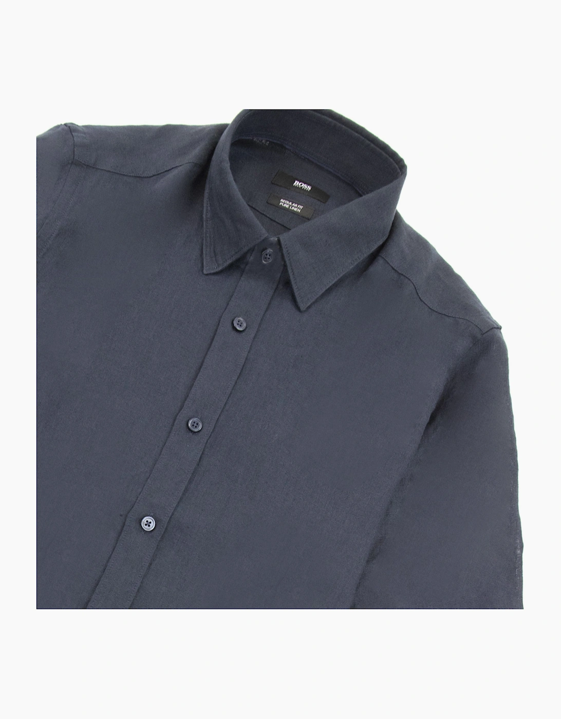 Hugo Boss Luka Short Sleeve Pur Linen Shirt Navy